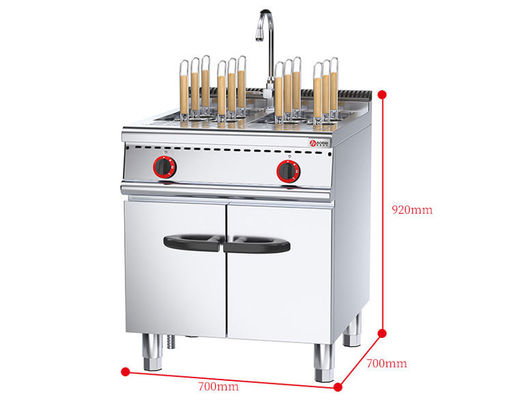 Cocina de pasta de gas comercial de acero inoxidable ecológica con gabinete para profesionales