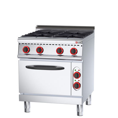 Horno eléctrico gama de gas comercial 4 quemadores para la cocina del restaurante 143KG Capacidad