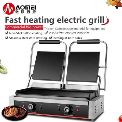 Grill eléctrico profesional sin adhesiones de doble cara Tienda de parrilla inferior Tamaño 210 * 200 x 2 mm