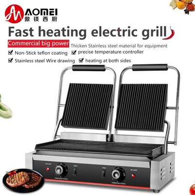 Partes de parrillas eléctricas comerciales con superficie de cocción antiadherente y fuente de alimentación de 220 V