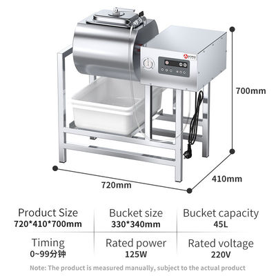 40L de acero inoxidable 201 de comida rápida de vacío de marinado de tumbler para el equipo de cocina