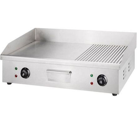 Grill eléctrico de acero inoxidable de plata a medio crecimiento para el rango de temperatura de 50-300 °C