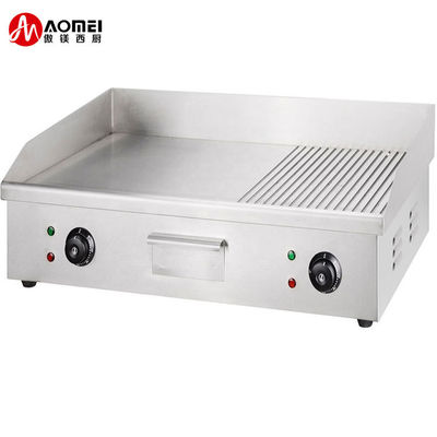 Grill eléctrico de acero inoxidable de plata a medio crecimiento para el rango de temperatura de 50-300 °C