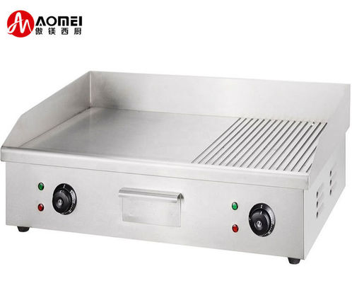 Grill eléctrico de acero inoxidable de plata a medio crecimiento para el rango de temperatura de 50-300 °C