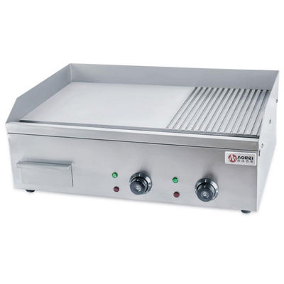 Grill y parrilla eléctrica de acero inoxidable no adhesivo para cocina de restaurante