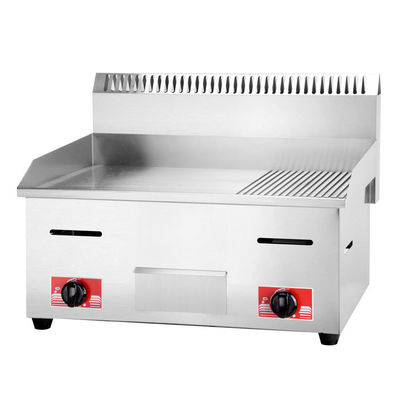 11Casco de protección de acero inoxidable.5kW Grill de hamburguesas de gas con una encimera de 1/3 de ranura