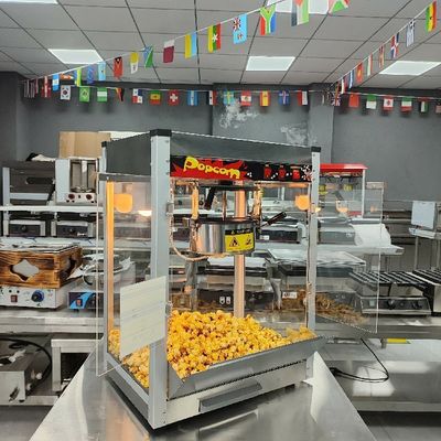 Máquina eléctrica para hacer palomitas de maíz con material y rendimiento de acero inoxidable