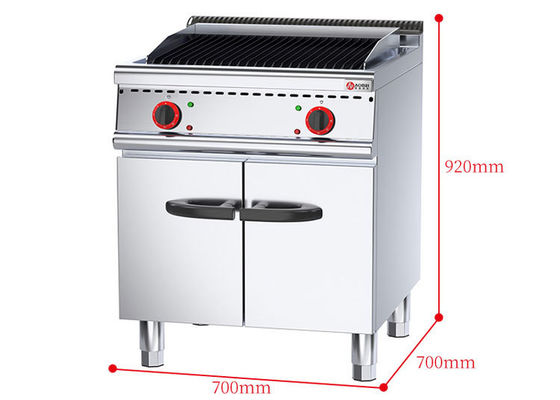 Restaurante comercial Grill eléctrico de roca de lava con gabinete ecológico 6KW