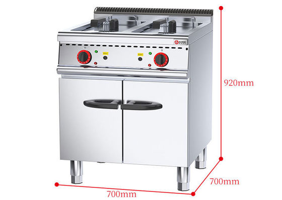 Máquina de freír de alta capacidad de 48L 2 tanques 2 cestas para la preparación comercial de alimentos