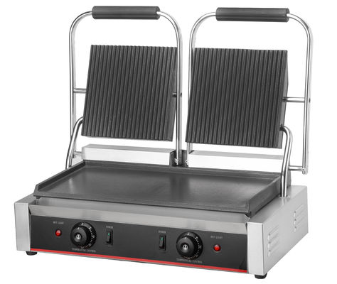 Grill eléctrico Panini de contacto para el hogar Prensa de sándwich con doble cabeza 220V de voltaje