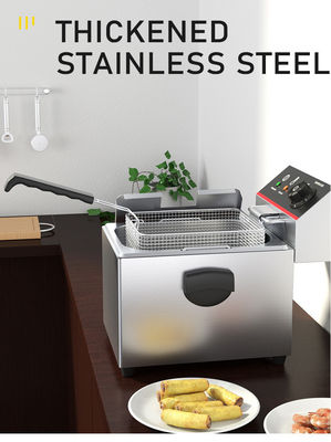 Tubos de calefacción eléctricos 6L de acero inoxidable Máquina de fritas francesas Fritadora comercial de papas fritas