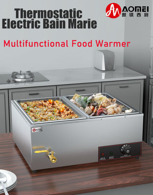 Acero inoxidable 6-Pan Baño eléctrico Marie Buffet Calentador para la industria de la alimentación