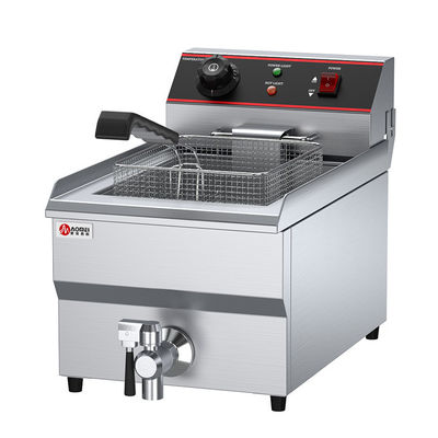 Hoteles Industriales Restaurantes Suministros 13L Fritar eléctrico de plata con 1 tanque 1 cesta