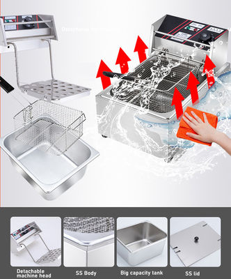Frigorífico eléctrico profesional 1 tanque 1 cesta 220V/110V Voltado para uso comercial