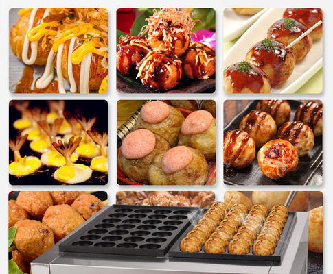 Horno de barbacoa comercial de bolas de pescado de 4 kW / máquina de takoyaki