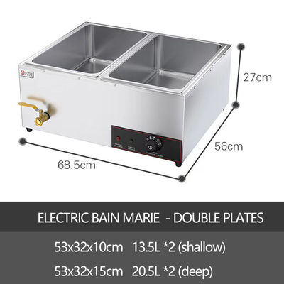 Buffet eléctrico comercial Sopa caliente Comida más caliente Capacidad de plata Acero inoxidable opcional