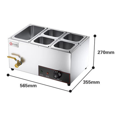 Buffet eléctrico comercial Sopa caliente Comida más caliente Capacidad de plata Acero inoxidable opcional