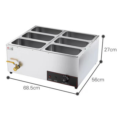 Buffet eléctrico comercial Sopa caliente Comida más caliente Capacidad de plata Acero inoxidable opcional