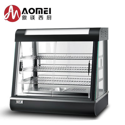 Restaurante comercial de exhibición de alimentos más caliente Vitrina en negro 51kg de peso