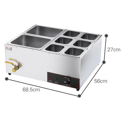 Equipo de restauración comercial Acero inoxidable 6 cacerolas Sopa buffet eléctrica Calentador de alimentos