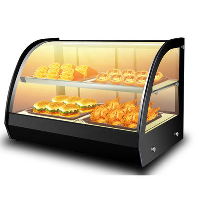 Display eléctrico de calefacción de alimentos de 2 capas con regulación de temperatura para cocinas comerciales
