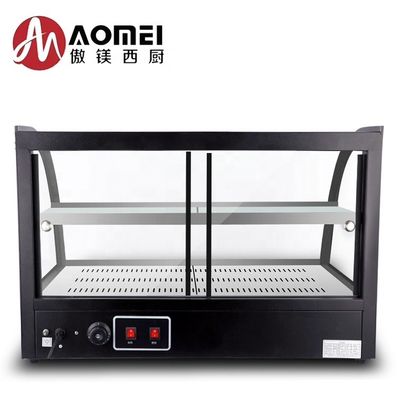 Display eléctrico de calefacción de alimentos de 2 capas con regulación de temperatura para cocinas comerciales