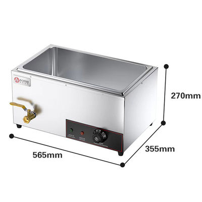 Hotel Buffet Equipo de alimentos Capa de vidrio de acero inoxidable Baño eléctrico Marie para alimentos