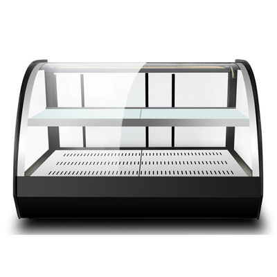 1200x530x580mm Vitrina de vidrio curvado negro de exhibición de alimentos más caliente para alimentos calientes