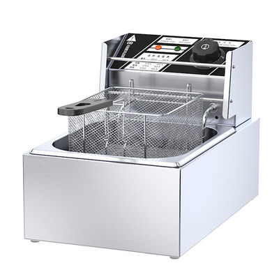 Hot Dog de comida rápida 12L freidora profunda con 2.5 2.5KW Fuente de energía eléctrica y 2 cestas