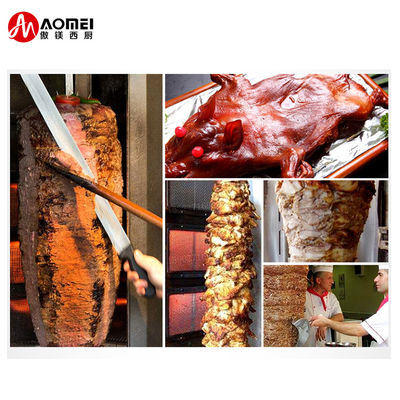 Máquina automática de Shawarma a gas de grado automático de 23 KG para cortar rápidamente y Kebab Doner