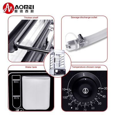 Cocina comercial 5 capas vaporizador eléctrico de pan con carcasa de vidrio y 1200W de potencia