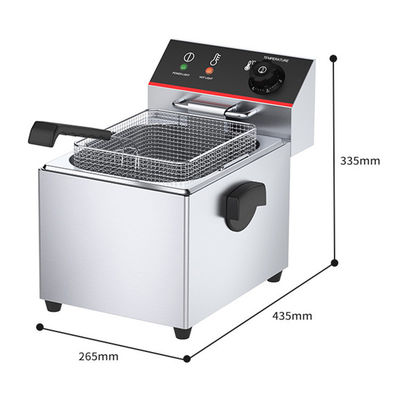 220v 8 litros de acero inoxidable freidora eléctrica con temperatura ajustable