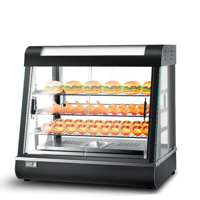 Vitrina de vidrio comercial multifuncional de exhibición de alimentos calientes para sus necesidades de cocina
