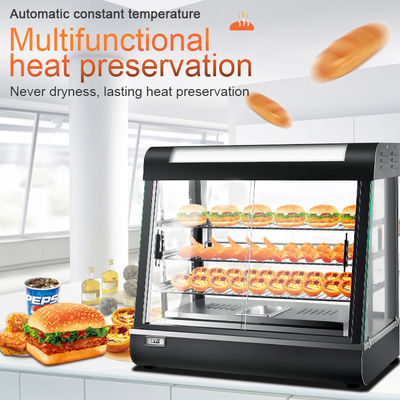 Vitrina de vidrio comercial multifuncional de exhibición de alimentos calientes para sus necesidades de cocina