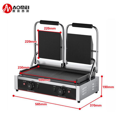 Grill Panini de acero inoxidable para sandwich Grill de contacto eléctrico para hotel 11KG