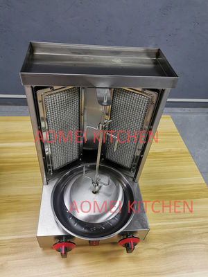Máquina de asador de gas Shawarma de acero inoxidable para pollo Doner Kebab de rotación automática