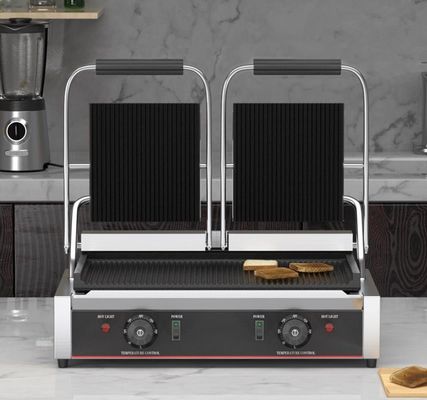 Grill de Panini eléctrico de doble cabeza con prensa de sándwich con molde privado