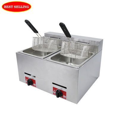 Máquina de freír papas fritas con gas de acero inoxidable industrial para pollo y papas fritas KFC