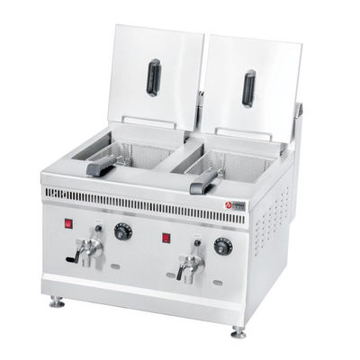 Máquina de freír de gas de gran tamaño industrial de 18L con 2 tanques y 2 cestas
