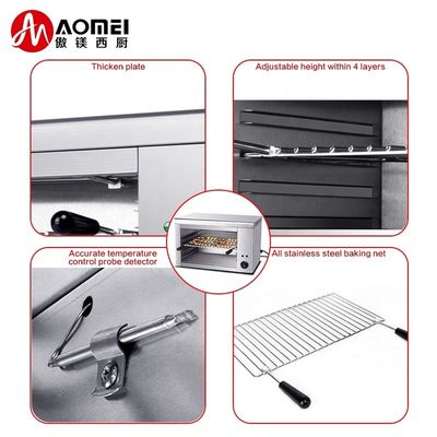 Equipo eléctrico de cocina horno de salámandra con selector de temperatura 50-300C