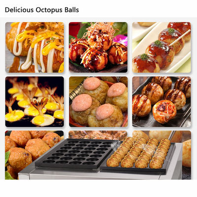 Máquina de takoyaki eléctrica de 220V para cocinar bolas de pulpo en la parrilla de pellets de pescado