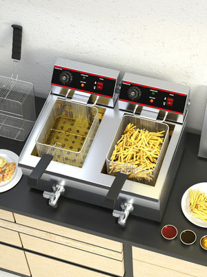 Fritadora de rosquillas eléctrica de acero inoxidable para freír alimentos