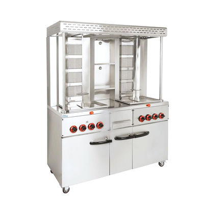 8 quemadores de gas Doner máquina para el Oriente Medio restaurante de acero inoxidable Shawarma parrilla