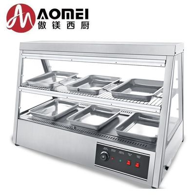 Tabla de arriba calefacción eléctrica 2 capa 6 bandeja de acero inoxidable exhibición de alimentos más caliente Vitrina