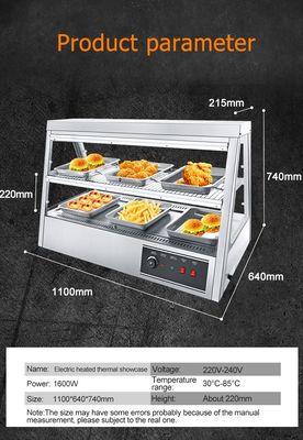 Modern Desgin Circulación de aire caliente de dos capas Muestra de alimentos más caliente para pollo frito