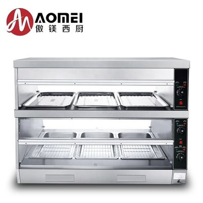 Display de comida caliente de 2 capas para mantener la comida caliente
