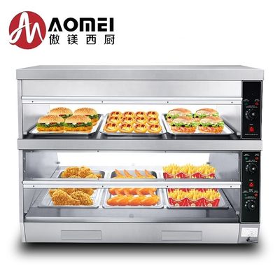 Display de comida caliente de 2 capas para mantener la comida caliente