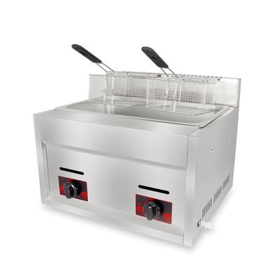 6L 6L Comercial de acero inoxidable de gas freidora profunda con 2 cesta de pollo frito máquina