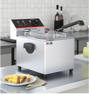 Freidora eléctrica comercial 3000W 1 tanque 1 cesta perfecta para restaurantes
