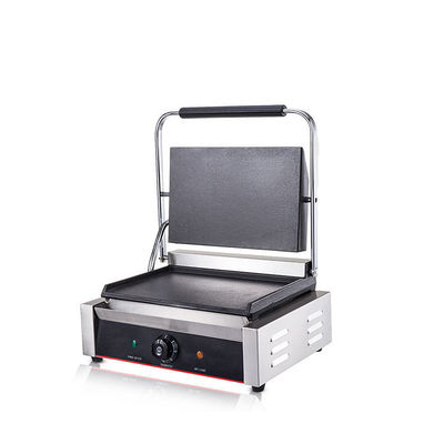 Exterior 425*370*190MM Grill de acero inoxidable de cabeza única profesional de contacto eléctrico para hacer sándwiches Panini